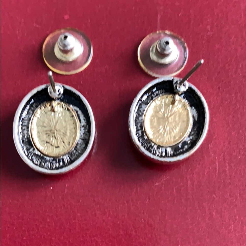 Vintage light purple,gold silver tone earrings - Picture 2 of 5